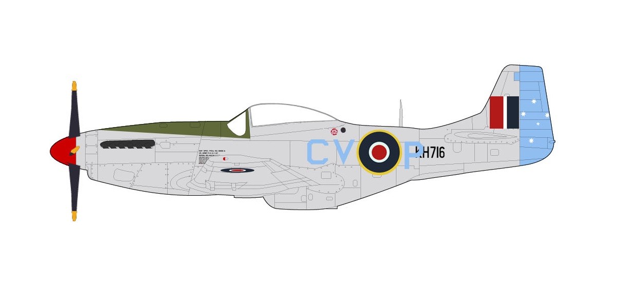 Hobby Master HA7737 1/48 P-51k Mustang RAAF Murray Nash 3 Sqn Fano Italy 1945 for sale online 