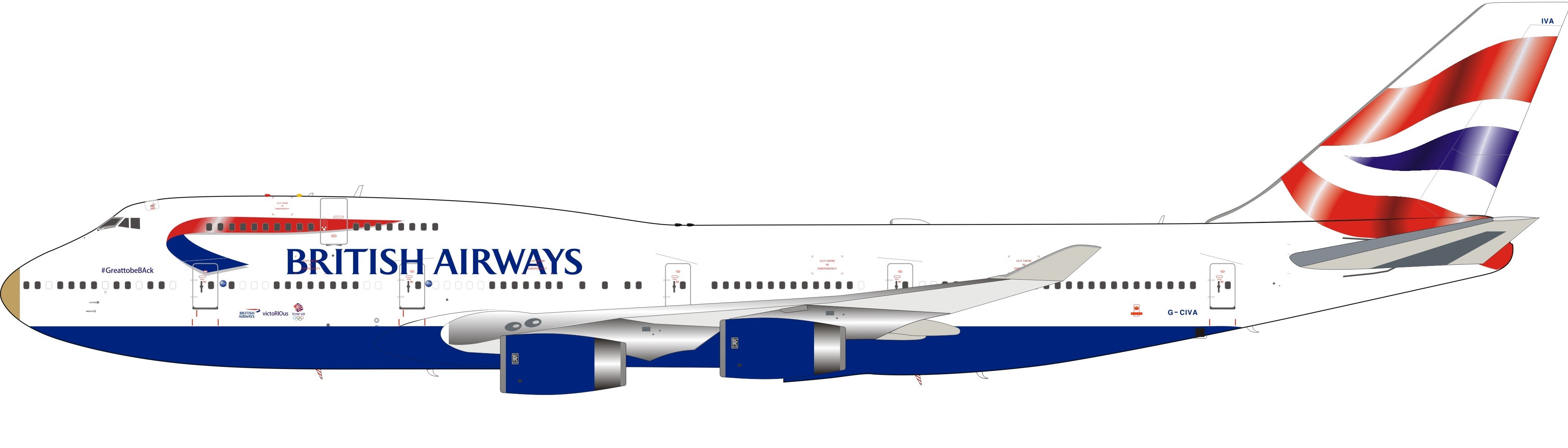 【激レア！70cm】英国航空 B747-400 1/100大型模型 G-BNLC Highly detailed Inflight Model diecast model airplane Nose Gold