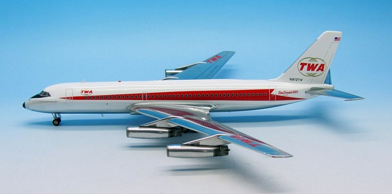 Avion CONVAIR CV-880 TWA N806TW - Maquette 1/200 INFLIGHT 200 Avec Présentoir, édition Limitée