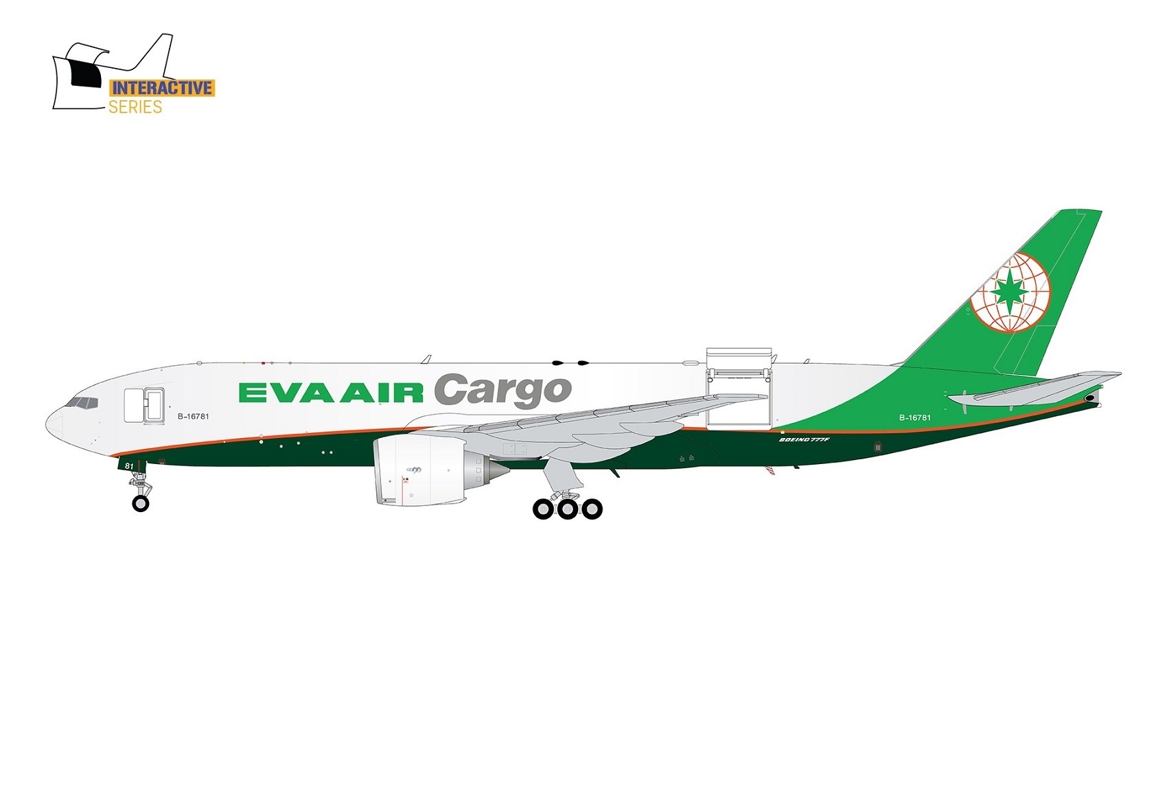 Interactive EVA Air Cargo Boeing 777-200LRF B-16781 Gemini200 G2EVA950  scale 1:200