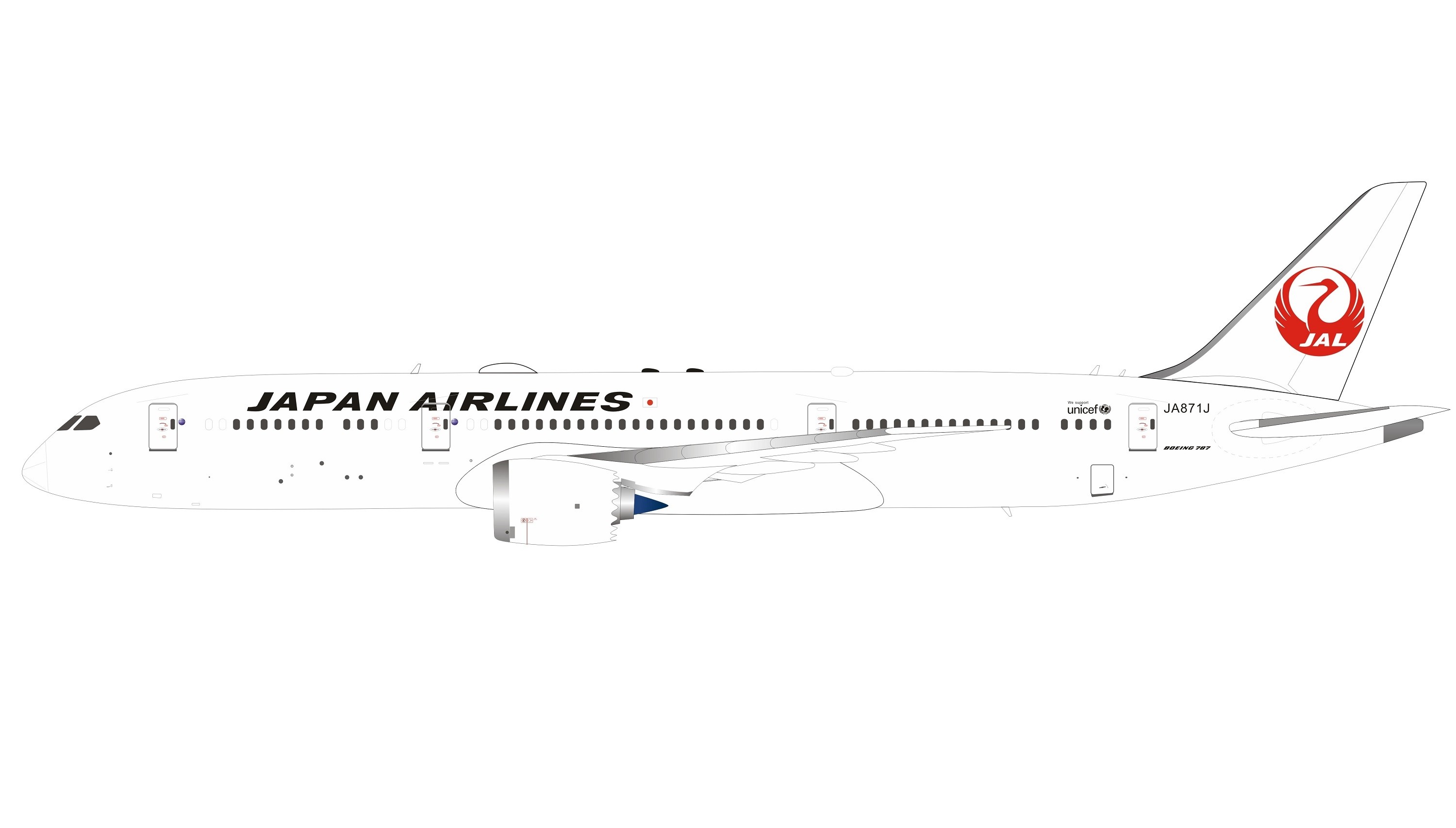 JAL Japan Airlines Boeing 787-9 Dreamliner JA871J Inflight/B 