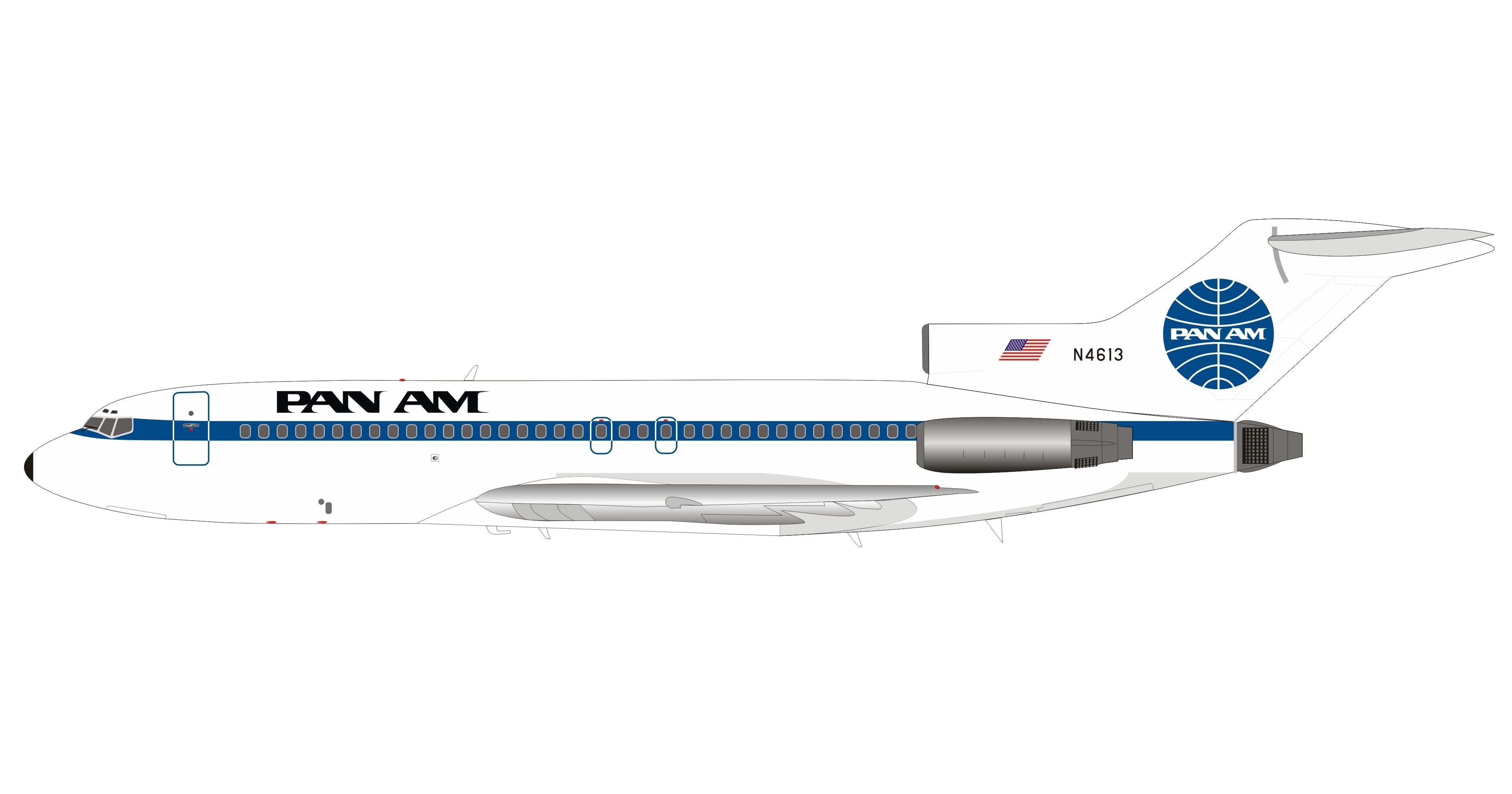 Pan Am Boeing 727-100 N4613 with stand InFlight IF721PA1219 scale