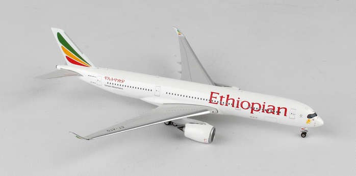 20CM Solid Ethiopian Airlines Airbus A350-900 Passenger Airplane Diecast Model 