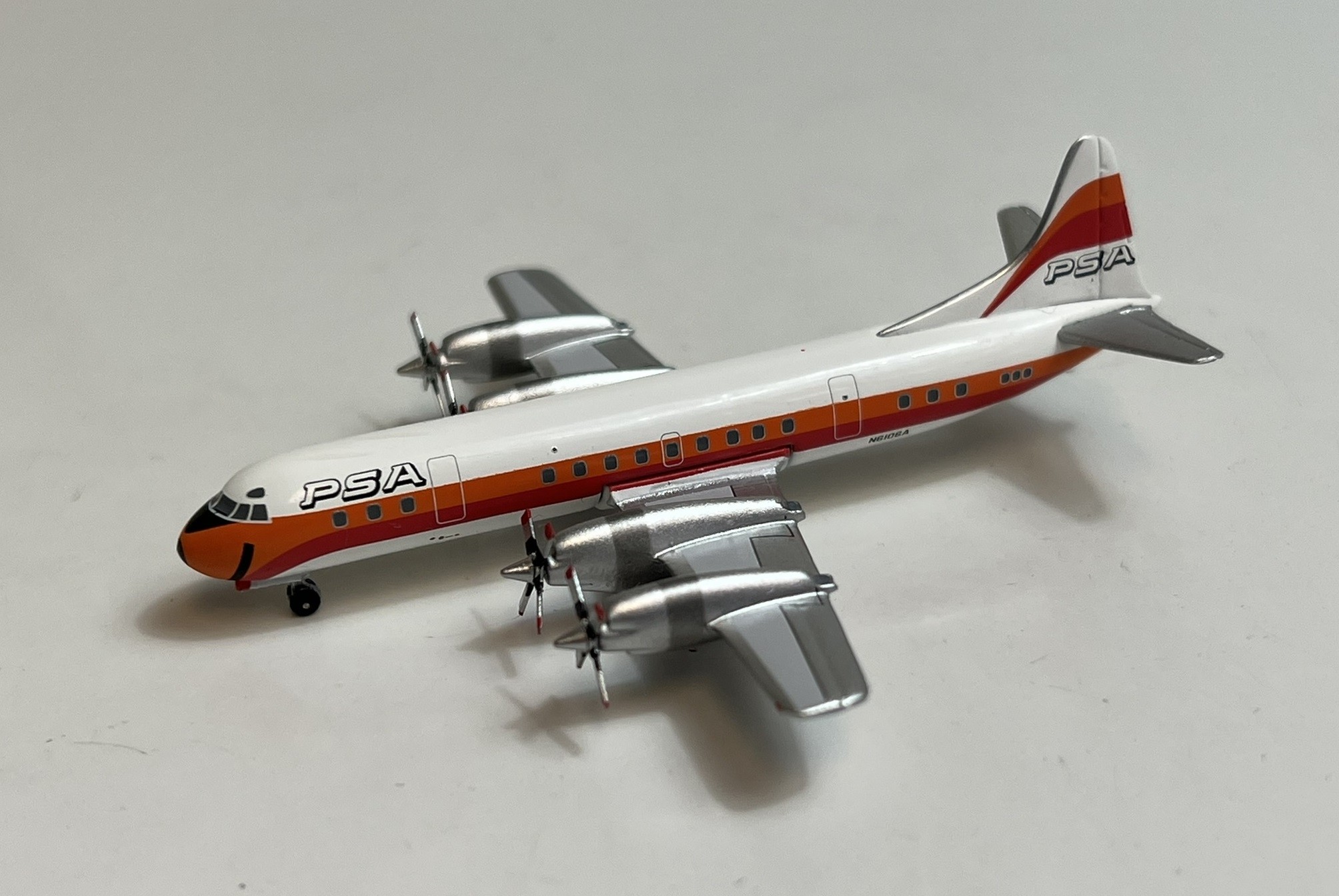 PSA Lockheed L-188F Electra N6106A AeroClassics AC411128 scale 1:400 .