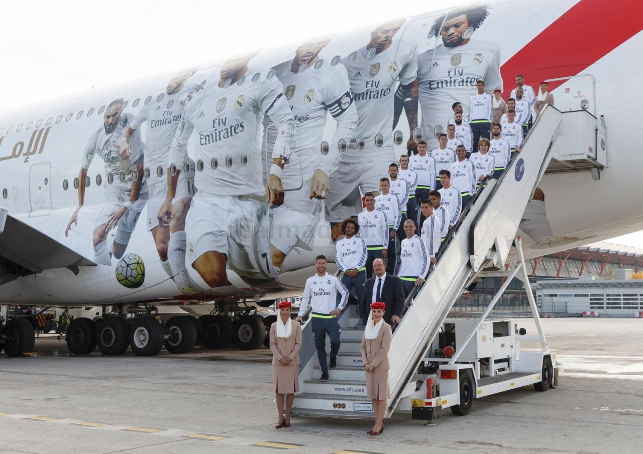 Skymarks Emirates Airbus A380 1/200 W/gear Real Madrid SKR880 for sale online