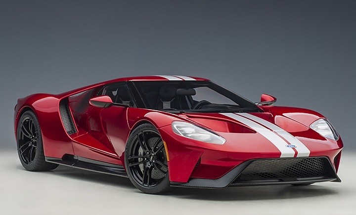 Red Ford GT 2017 Liquid Red/Silver Stripes AUTOart 12106 die-cast model  scale 1:12 ezToys - Diecast Models and Collectibles