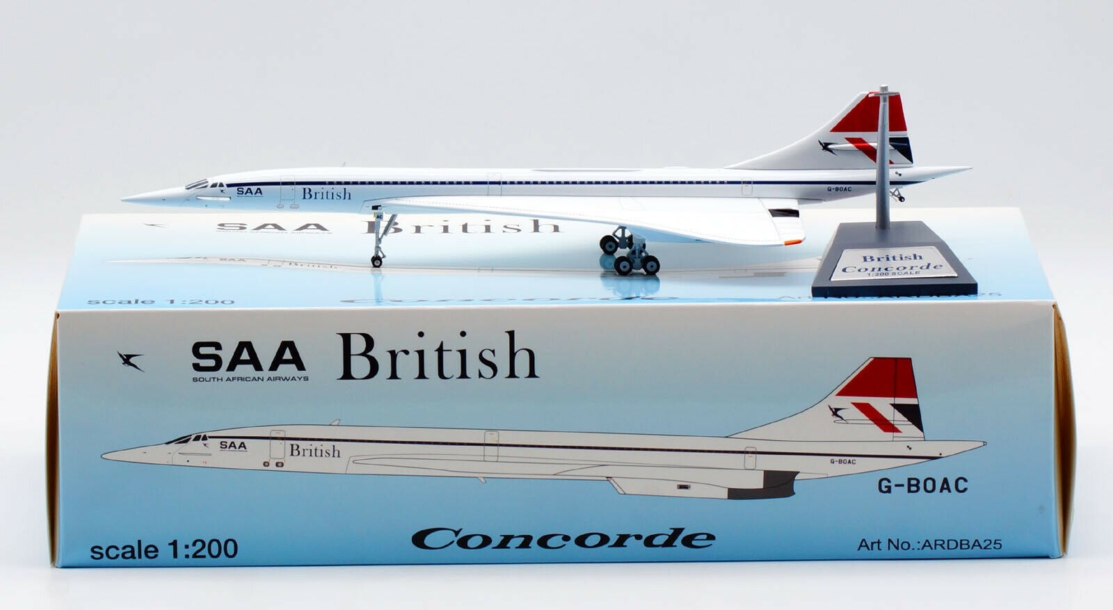 New BRITISH AIRWAYS Concorde G-BOAC Passenger Aircraft Plane Metal Diecast Model