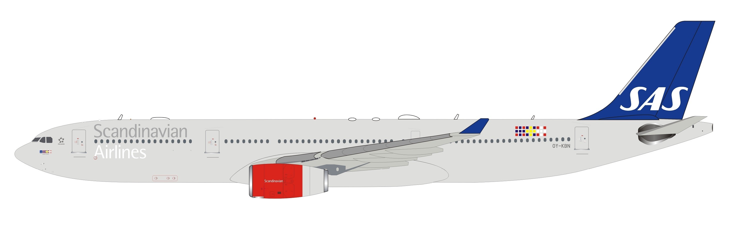 SAS Scandinavian Airlines Airbus A330-300 1:200 Hogan Wings 0175 A330 Fahrwerk 