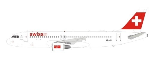 JFOX JFA320011 1/200 SWISS INTERNATIONAL AIRLINES A320-200 HB-JLT WITH STAND 