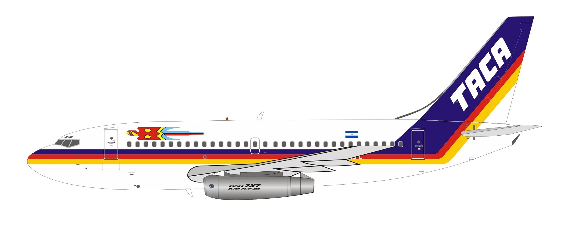 1:200 Inflight200 Taca Airlines B 737-200 YS-08-C IF732TA0719 with stand
