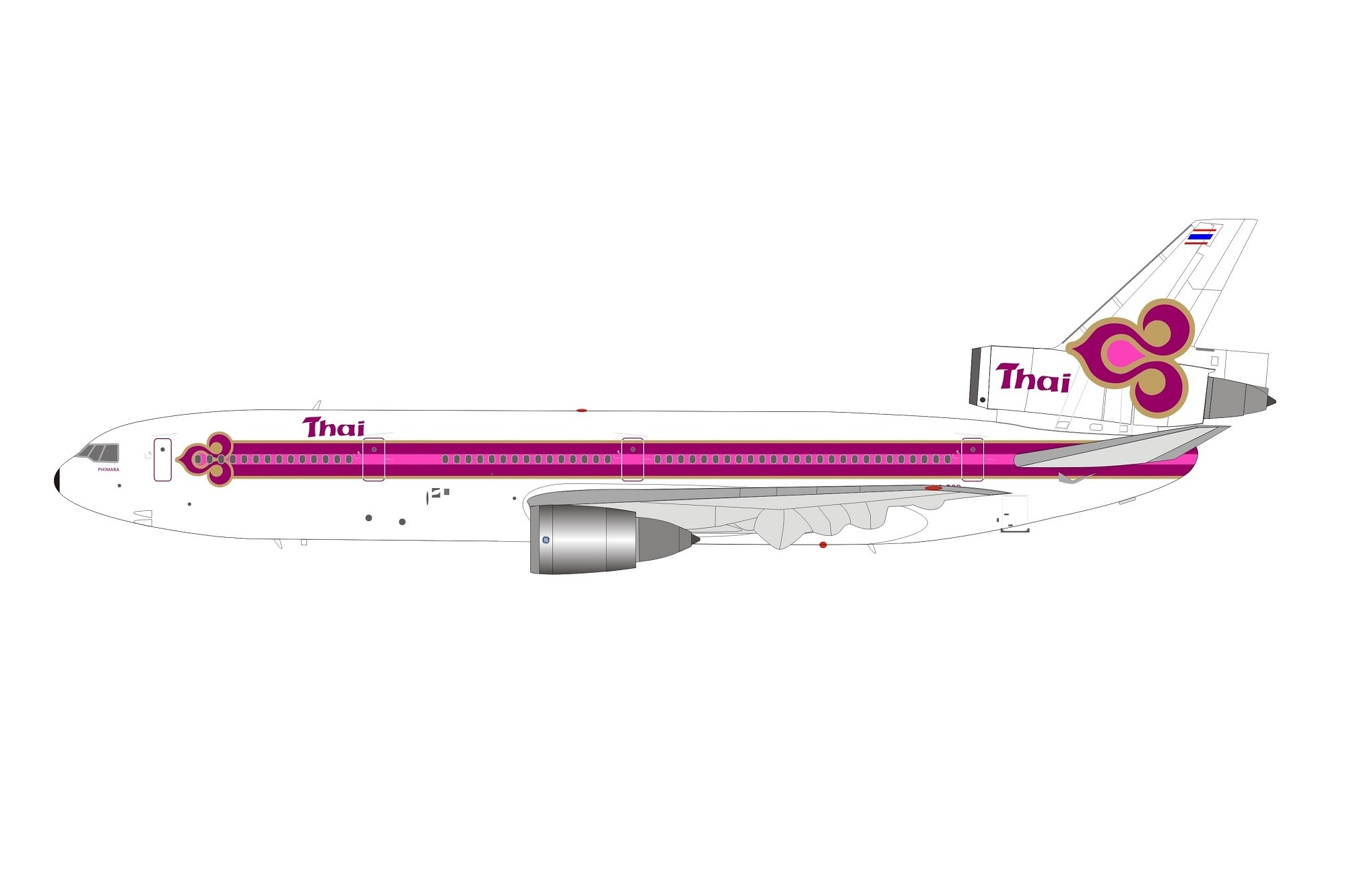 Aereo Diecast Inflight 200 1:200 Thai Airways DC-8-62CF HS-TGZ - Limited Edition