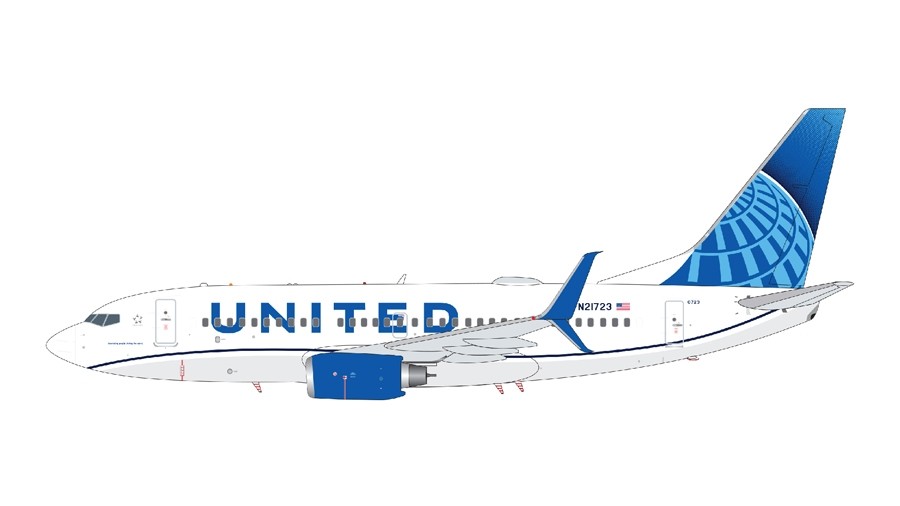 United Airlines Boeing 737-700 Scimitar winglets N21723 new livery Gemini  G2UAL1014 scale 1:200