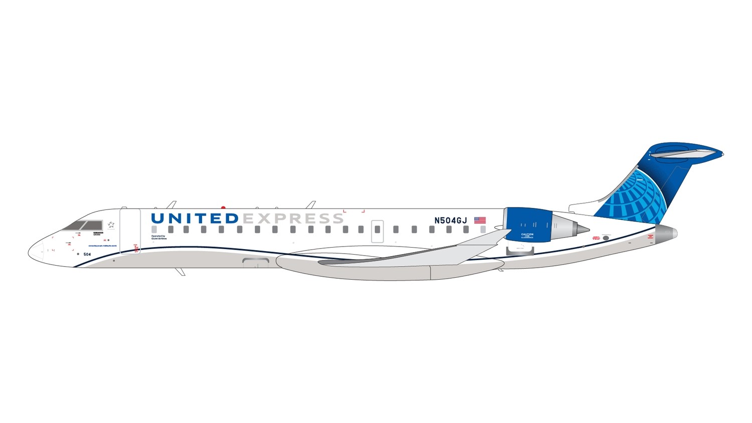 United Express CRJ-550 N504GJ Gemini Jets G2UAL879 Scale 1:200 IN STOCK 