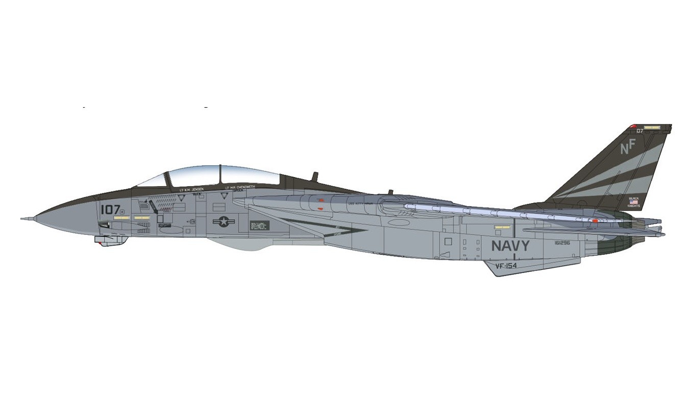 HOBBY MASTER 1/72 Scale HA5233 - Grumman F-14A Tomcat 161621 VF-154 USS