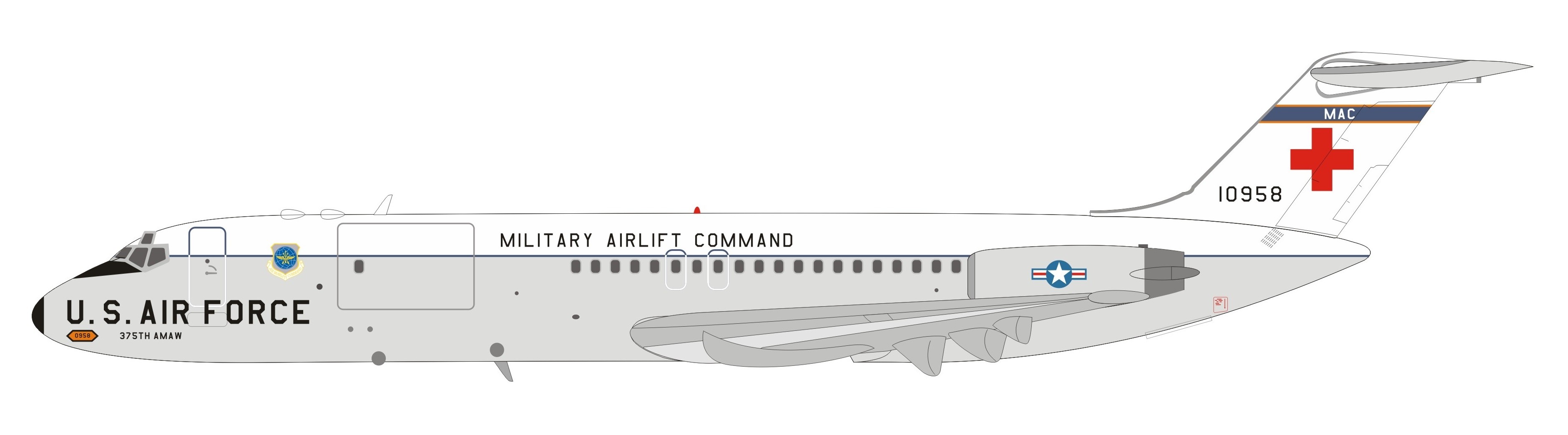 USA Air Force C-9A (DC-9-32CF) McDonnell Douglas Nightingale 68