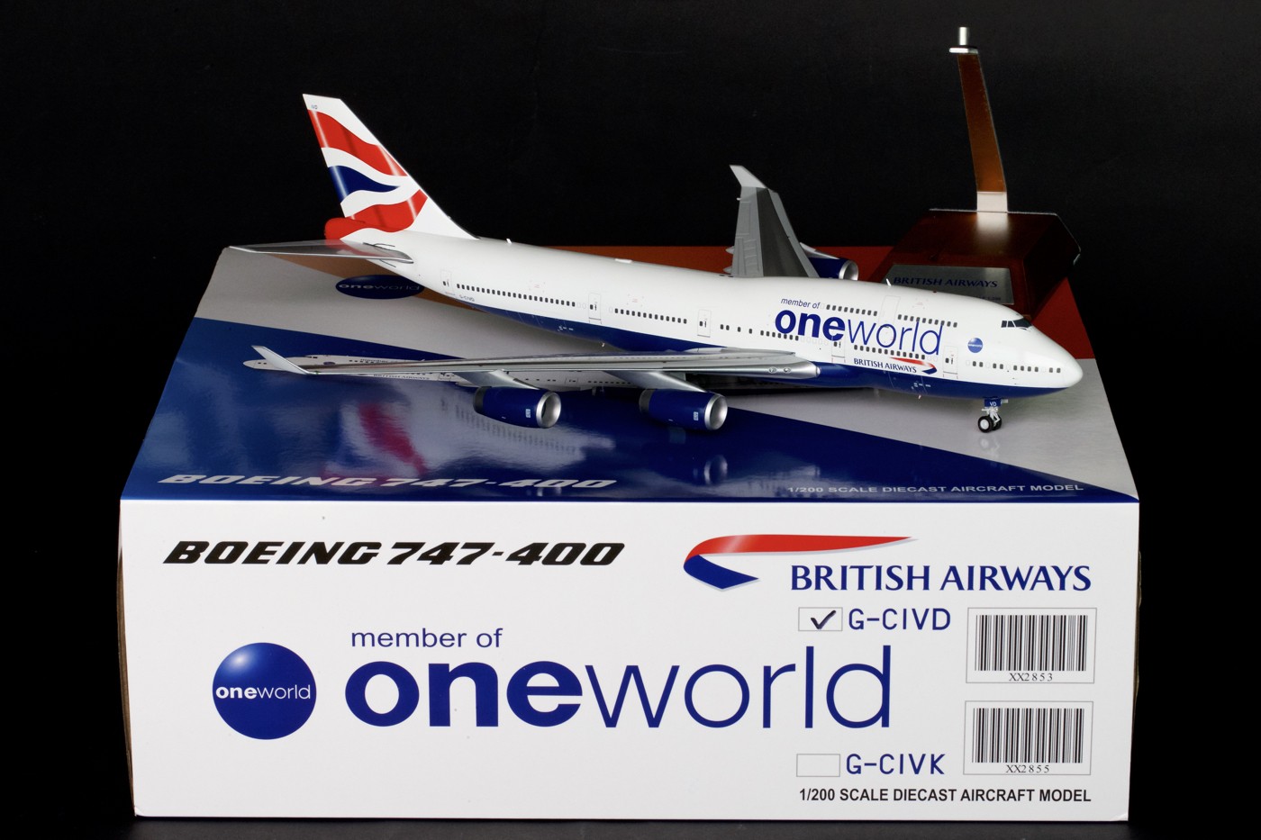 British Airways Boeing 47 400 One World Reg G Civd Jc2baw853 Jc Wings Scale 1 0 Eztoys Diecast Models And Collectibles