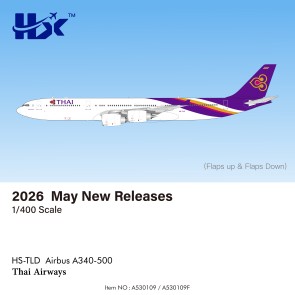 Thai Airways Airbus A340-500 Flaps Down Reg: HS-TLD A530109F HX Models 1:400