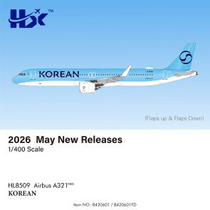 Korean Air Airbus A321 New Livery Reg: HL8509 B420601 HX Models 1:400