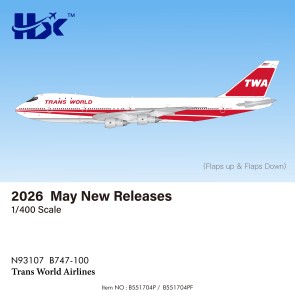 Trans World Airlines Boeing B747-100 Reg: N93107 B551704P HX Models 1:400