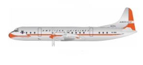 American Airlines Lockheed L-188 ORANGE NOSE N6129A IF188AA1123P With Stand Inflight200 Scale 1:200