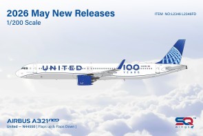 New Mold! United Airlines Airbus A321 Reg: N44550 L2346 SQ Wings 1:200