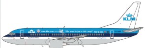 KLM Royal Dutch Airlines Boeing 737-300 "The world is just a click away!" Reg: PH-BDD With Antenna XX4996 JCWingsDie-Cast Scale 1:400