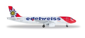 Edelweiss Airbus A320 New 2016 Colors Reg# HB-IJU Herpa Wings 528986 Scale 1:500