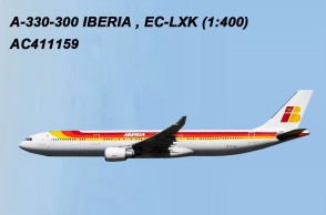 Iberia Airlines Airbus A330-300 EC-LXK AC411159 Aero Classics Die-Cast Scale 1:400
