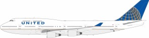 United Airlines Boeing 747-422 N107UA With Stand InFlight IF744UA0424 Scale 1:200 