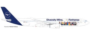 Lufthansa Airbus A330-300 Fanhansa Diversity Wins HE537216  Herpa Wings Scale 1:500
