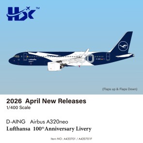 Lufthansa Airbus A320NEO Flaps Down 100 Years Reg: D-AING HXA420701F HX Models 1:400