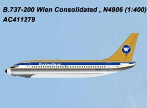 Wien Consolidated  B737-200 N4906 AC411279 Aero Classics Scale 1:400