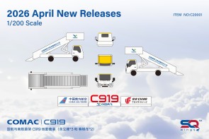 Boarding Stairs ×2 + Display Podium ×3 SQ Wings accessories SQWC2001 Scale 1:200