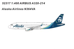 Alaska Airbus A320-214 N364VA Die-Cast Panda Models 52317 Scale 1:400