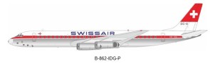 Swissair Douglas DC-8-62 HB-IDG With Stand B-862-IDG-P B-Models/Inflight Scale 1:200 