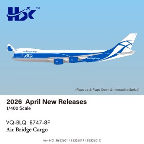 Air Bridge Cargo Boeing 747-8F VQ-BLQ Interactive Series HXB632601C HX Models 1:400