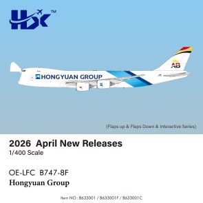 Hongyuan Group Boeing 747-8F OE-LFC Interactive Series HXB633001C HX Models 1:400