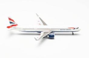 British Airways Airbus A321neo G-NEOY Plastic Herpa Wings 572422 Scale 1:200
