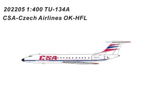CSA Czech Airlines Tupolev TU-134A OK-HFL Die-Cast Panda Models 202205 Scale 1:400