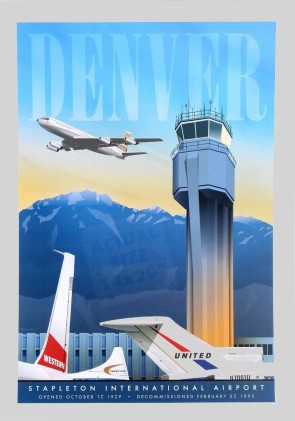 Denver Stapleton Airport Poster (old DEN KDEN) Airport Posters by Chris Bidlack JA064