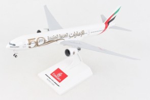 Emirates 50th Anniversary Boeing 777-300 A6-EPO with gears and stand Skymarks SKR1099 scale 1-200