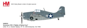 Grumman F4F-4 Wildcat Diecast ModelLt. Swede Vejtasa, VF-10, USS Enterprise, “Battle of Santa Cruz” Oct 1942 Hobby Master HA8910 scale 1:48