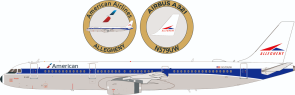 American Airlines / Allegheny Airbus A321-231 N579UW with stand and collectors coin IF321AA579 InFlight Scale 1:200
