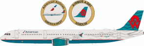 American Airlines / America West  Airbus A321-231 N580UW with stand and collectors coin IF321AA580 InFlight Scale 1:200