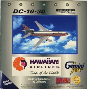 Exteremely Rare! Hawaiian Airlines Douglas DC-10-30 (Chrome Version) N140AA GJHAL120C GeminiJets Scale 1:400