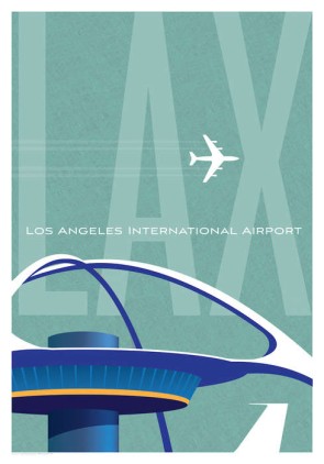 LAX Poster Los Angeles International Airport by Chris Bidlack JA023