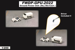 JAL Japan Airlines Ground Power Unit set tractor with driver Fantasy Wings FWDP-GPU-2022 scale 1:200