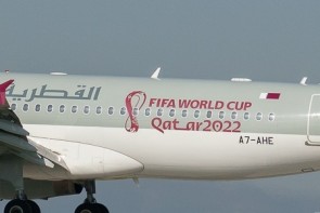 Qatar Airbus A320-200 A7-AHE World Cup 2022 Die-Cast 202242 Scale Panda Models 1:400
