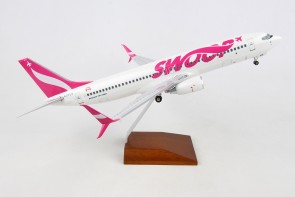 Swoop Canadian Airline Boeing B737-800 Scimitars C-FPLS Wood stand and Gears Skymarks Supreme SKR8273 Scale 1-100