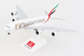 United Arab Emirates 50th Anniversary Airbus A380 A6-EVG with gears and stand Skymarks SKR1034 Scale 1:200 